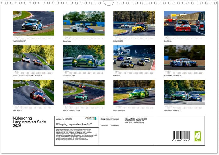 Nüburgring Langstrecken Serie 2026 (Wandkalender 2026 DIN A3 quer), CALVENDO Monatskalender: Die Sch