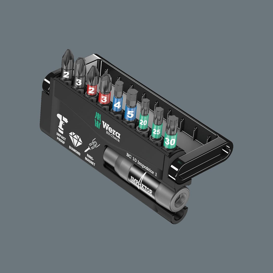 Wera Bit-Sortiment, Bit-Check 10 Impaktor 1, 10-teilig, 05057680001 Bit-Check 10 Impaktor 1 Single,