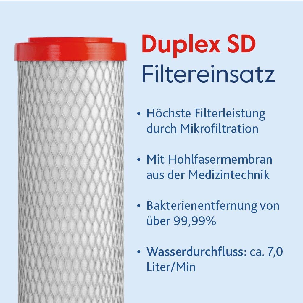 Alvito Wasserfilter ABF Duplex, Aktivkohle Blockfilter mit Hohlfaser-Membran, Trinkwasseraufbereitun