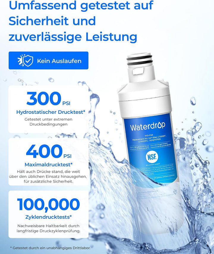 Waterdrop Kühlschrank Wasserfilter und Luftfilter Ersatz für LG® LT1000P® | Ersatz für LG® LT1000P®,