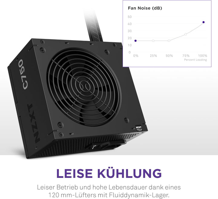 NZXT C750 Bronze PC-Netzteil - PA-7B2BB-EU - 750 Watt – 80 Plus Bronze Zertifiziert – Nichtmodulares