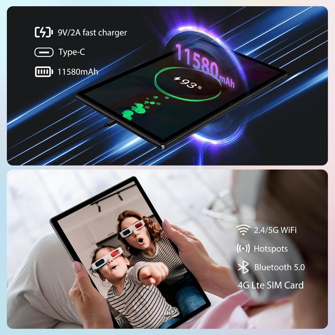 2K Android 15 Tablet 14 Zoll, 36GB RAM, 512GB ROM (2TB Erweiterung), 4G SIM LTE & 5G WiFi, 2000 * 12