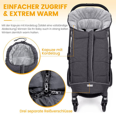 Orzbow Fusssack für Kinderwagen Buggy,Baby Fusssack Schlafsack,Babyfusssack für Babyschale,Winterfus