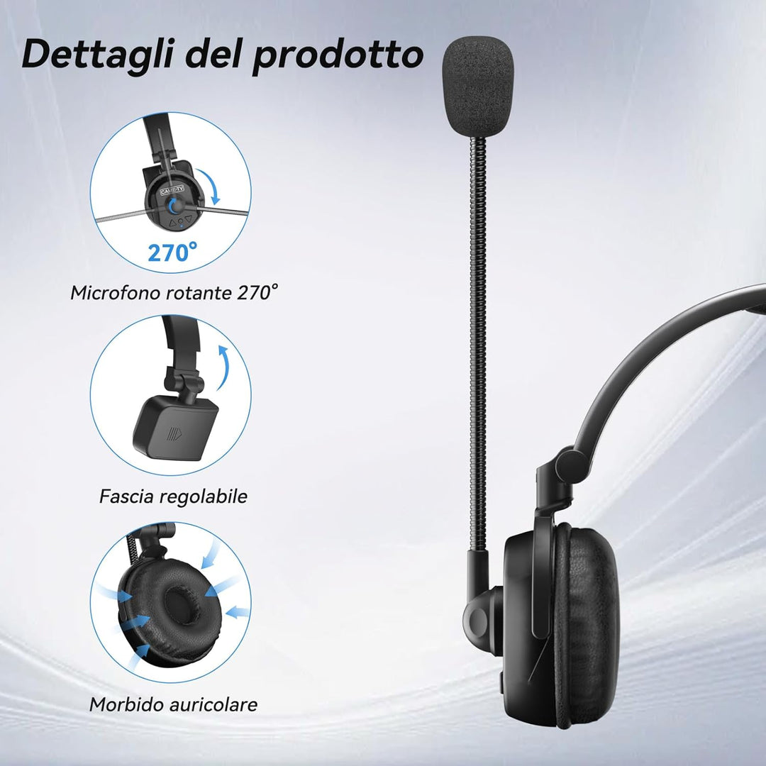 Came-TV 9er-Pack kabelloses Waero-Intercom-Headset, Vollduplex-Intercom-Kommunikationssystem, Entfer