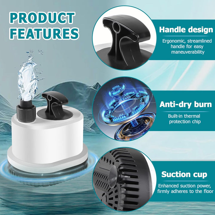 EXLECO Tauchpumpe Klein Wasserpumpe Mini Aquarium Pumpe Max.2500L/H 40W 220-240V Förderpumpe Springb