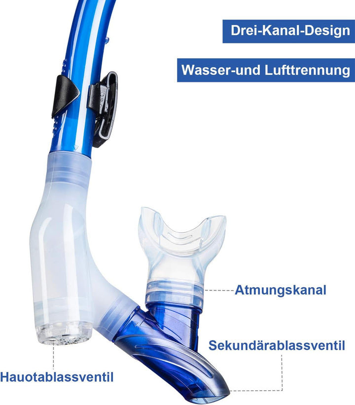 Dorlle Schnorchelset Schnorcheln Set mit Schnorchel und Taucherbrille，wasserdichte Tauchmaske Anti-F