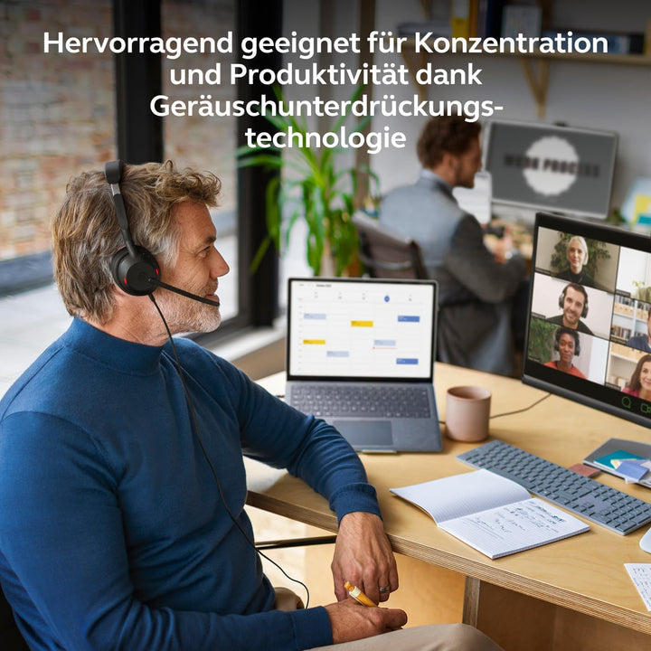 Jabra Evolve2 50 - USB-A/USB-C - schnurgebundenes Mono Headset Zertifiziert für Microsoft Teams Mono