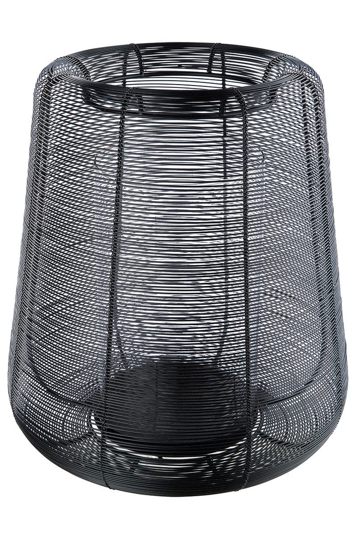 Casablanca modernes Design GILDE Deko Windlicht Laterne mit Glaseinsatz - Metall - schwarz - Höhe 29