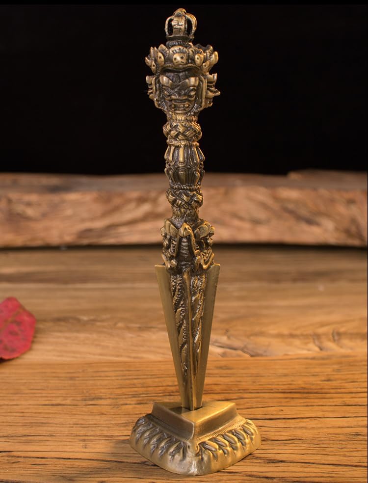 zalati Dorje Vajra Phurba mit Sockel Tibetischer Buddhismus Legierung Nepal Handwerk für Heimdekorat
