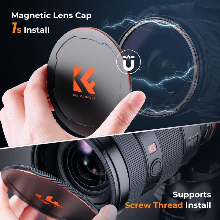 K&F Concept X-Serie 77MM Magnetischer MCUV Filter mit Objektivdeckel Schutzfilter Ultraviolett-Filte