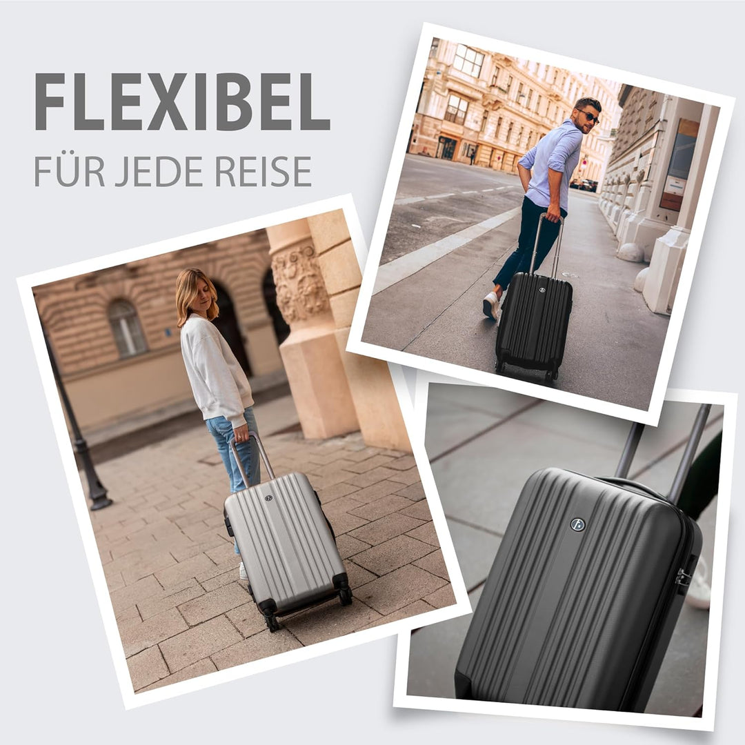 FERGÉ Koffer Kofferset Hartschale 3-teilig Toulouse Trolley-Set - Handgepäck 55 cm, L und XL 3er Har