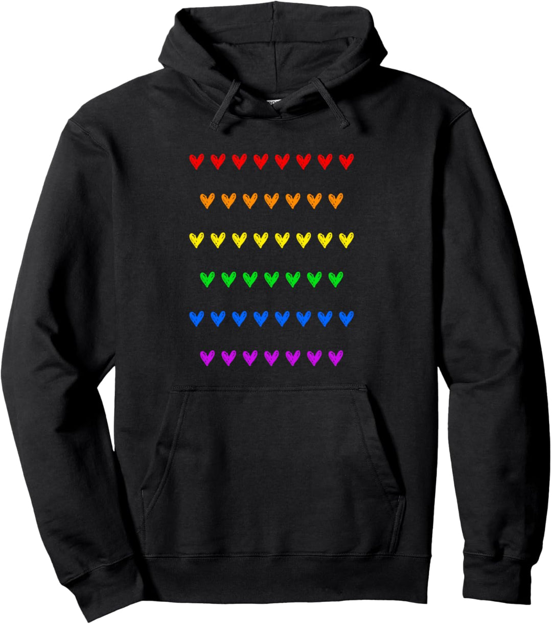 Regenbogen Herzen LGBT Pullover Hoodie