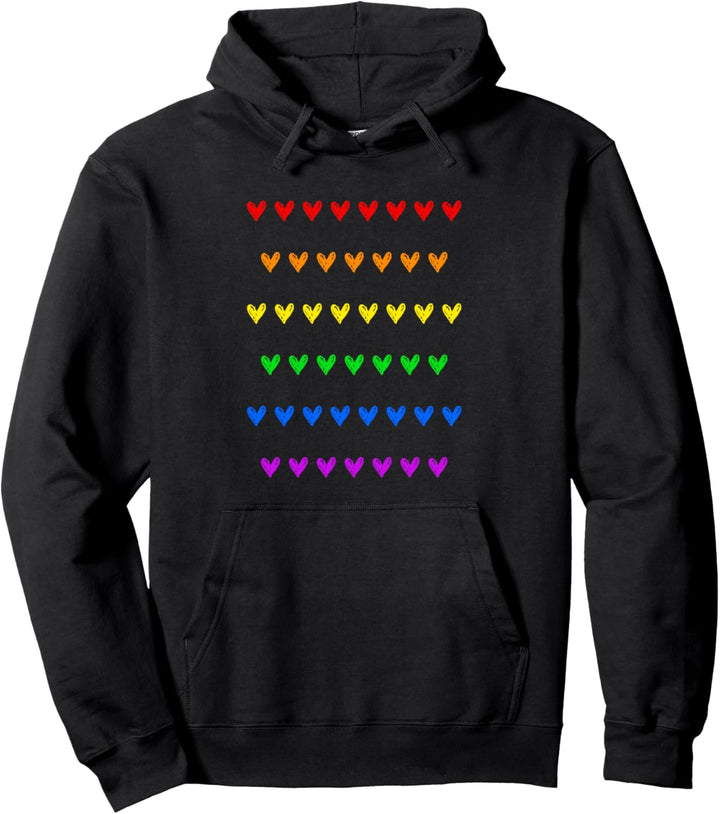 Regenbogen Herzen LGBT Pullover Hoodie