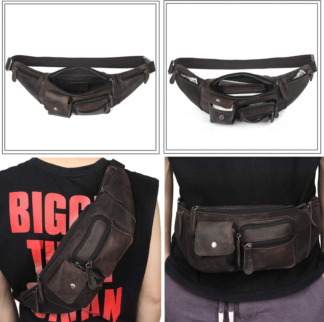FANDARE Neu Gürteltasche Bauchtasche Brusttasche Herren Sling Bag wasserdichte Geeignet Hüfttasche J