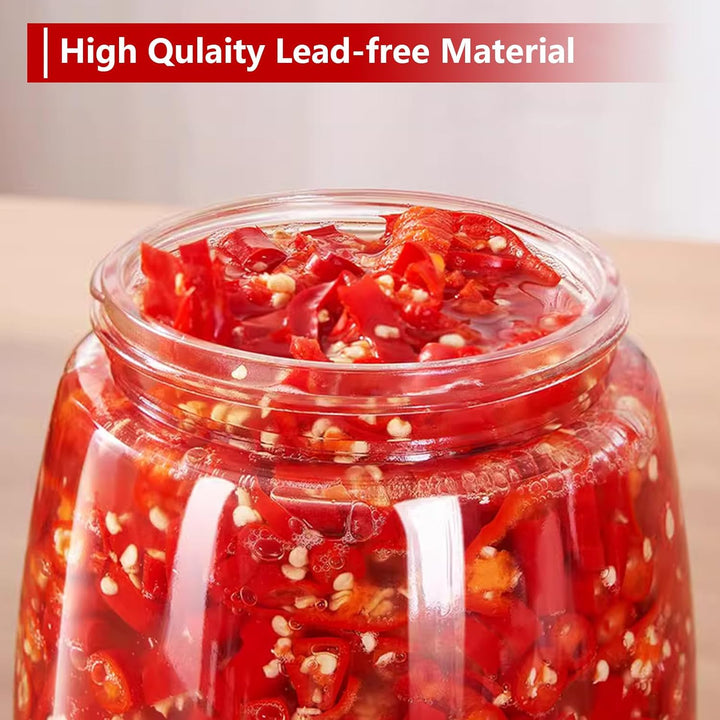 4 Stück Fermentierglas, 1.4 L Gärglas mit Entlüftungsventil, Transparent Kimchi Behälter, Kimchi Con