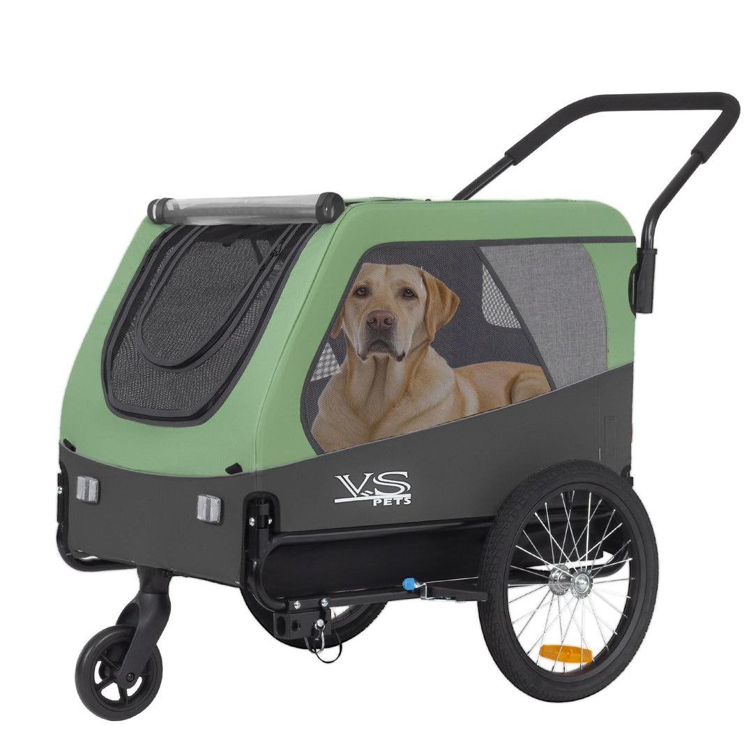 Tiggo VS Pets L Hundeanhänger & Jogger 2-in-1 Hundebuggy, Fahrradanhänger Klappbar,gross ca. 250 Lit