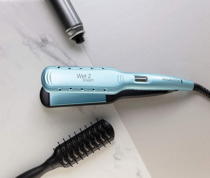 Remington Glätteisen breit Wet2Straight(für Nass-und Trockenanwendung-zum Trocknen &amp; Glätten der Haa