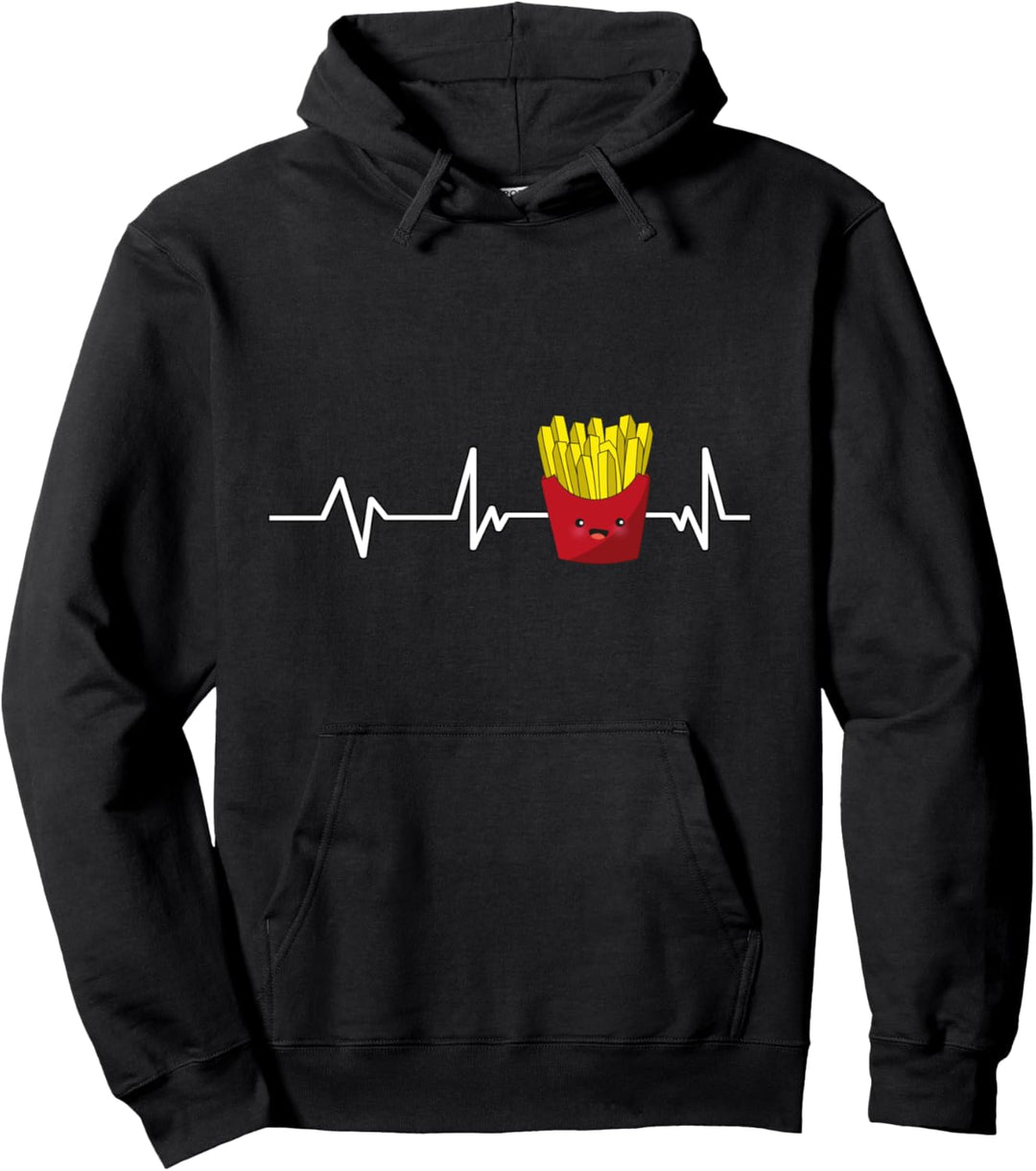Pommes Frites Herzschlag Pommes Geschenk Pommes Frites Pullover Hoodie