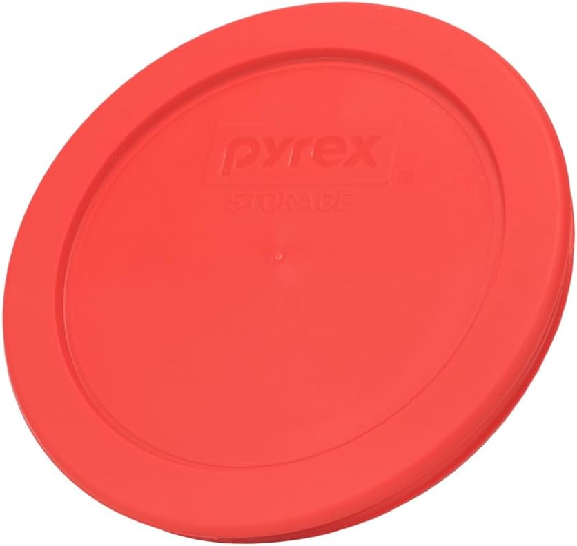 Pyrex 7200-PC Red 2 Cup Round Plastic Storage Lid - 2 Pack, 2