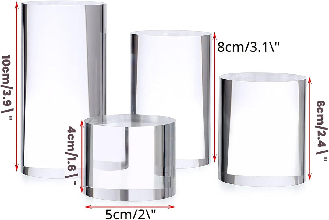 TOLIDA 4 Sätze Transparenter Acryl Display Ständer Zylindrisch Display Ständer Fotografie Requisiten