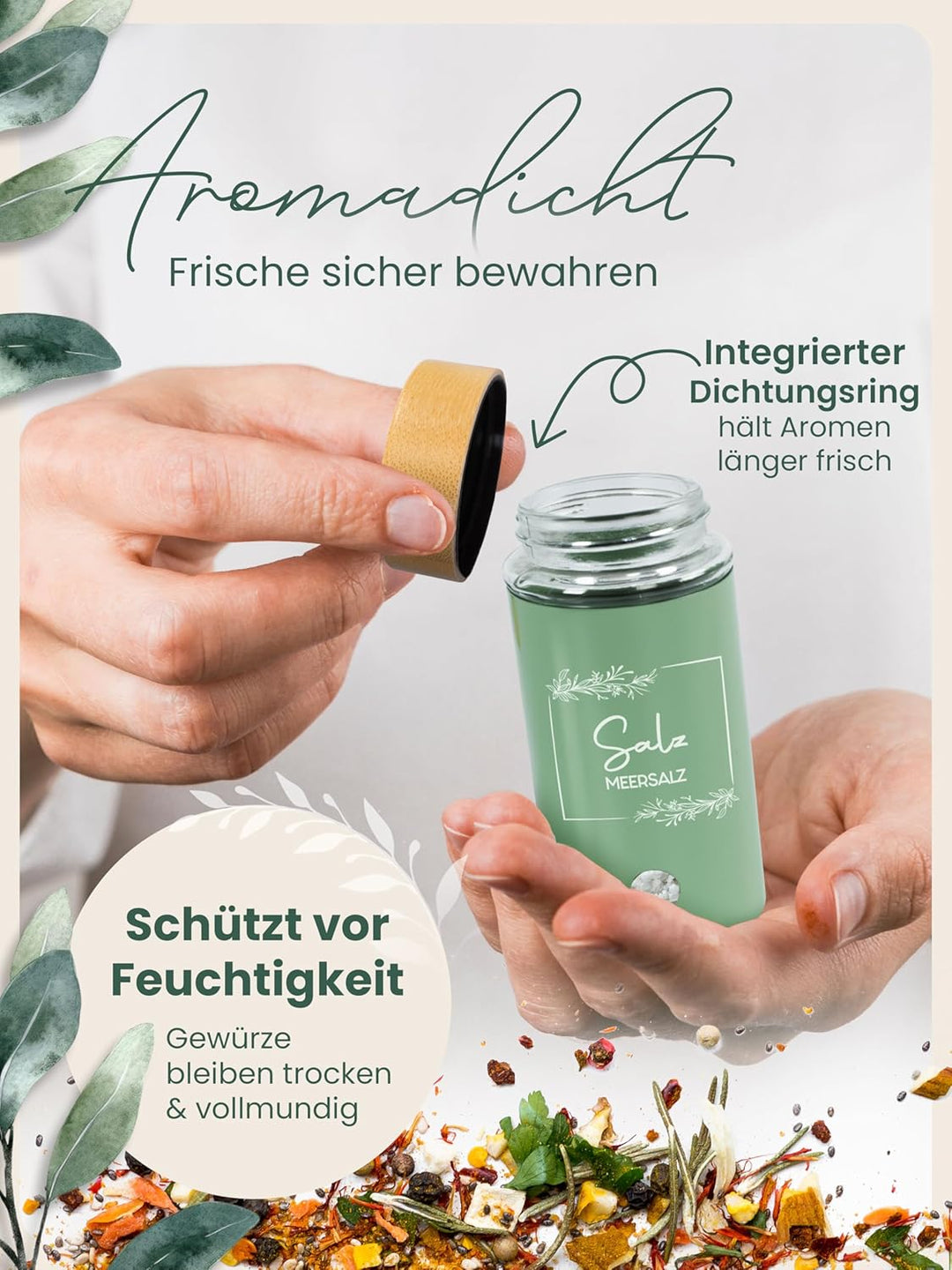 Fräulein Zimmerzauber - Gewürzgläser 12 Stück - Gewürze in deiner Küche ordentlich & modern aufbewah