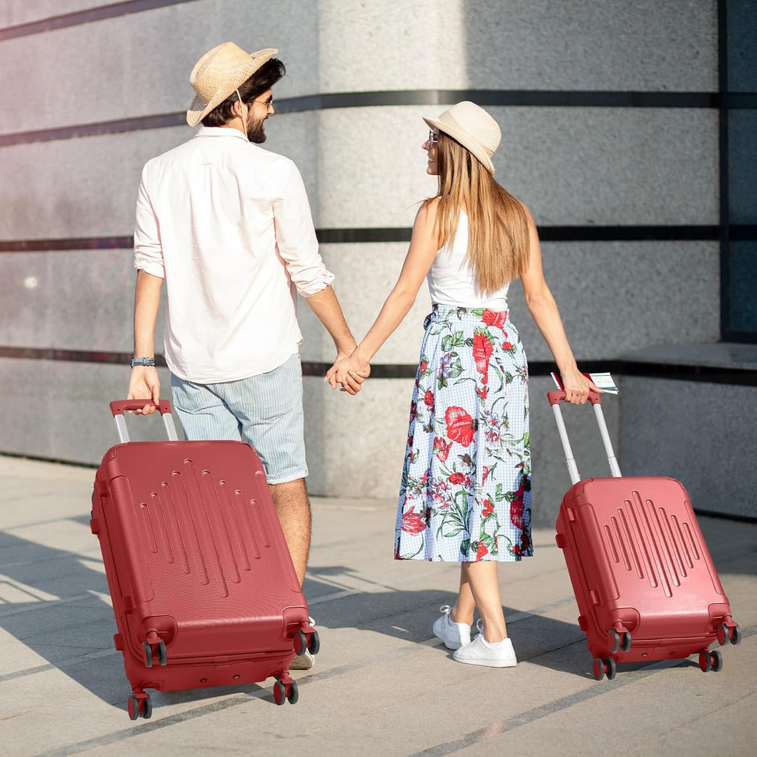 LALAHO Kofferset 3 teilig, Reisekoffer Set, Hartschalen Koffer Set aus ABS, Gepäckset mit Teleskopgr