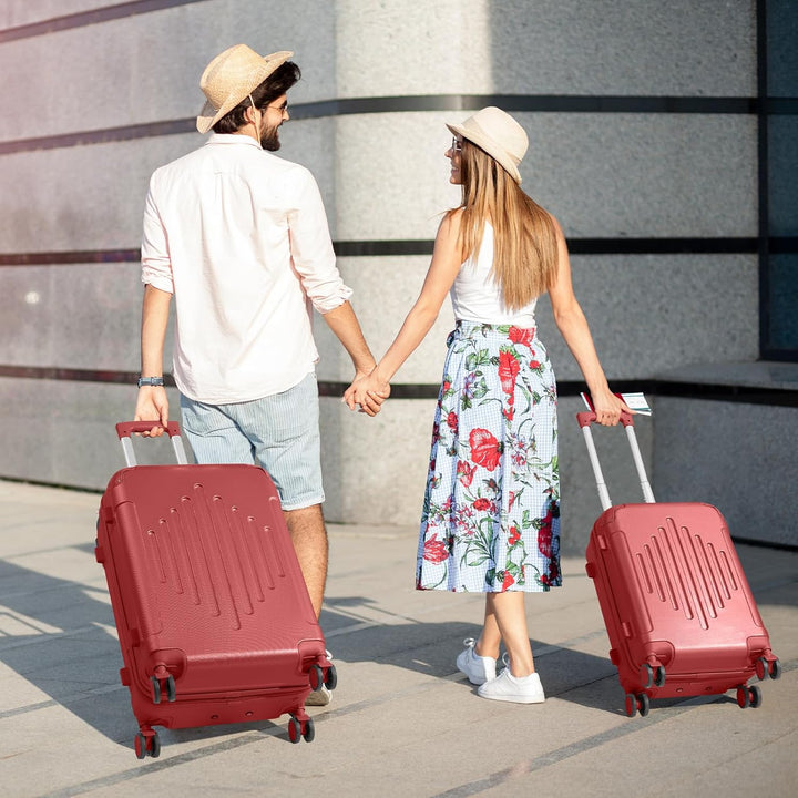 LALAHO Kofferset 3 teilig, Reisekoffer Set, Hartschalen Koffer Set aus ABS, Gepäckset mit Teleskopgr