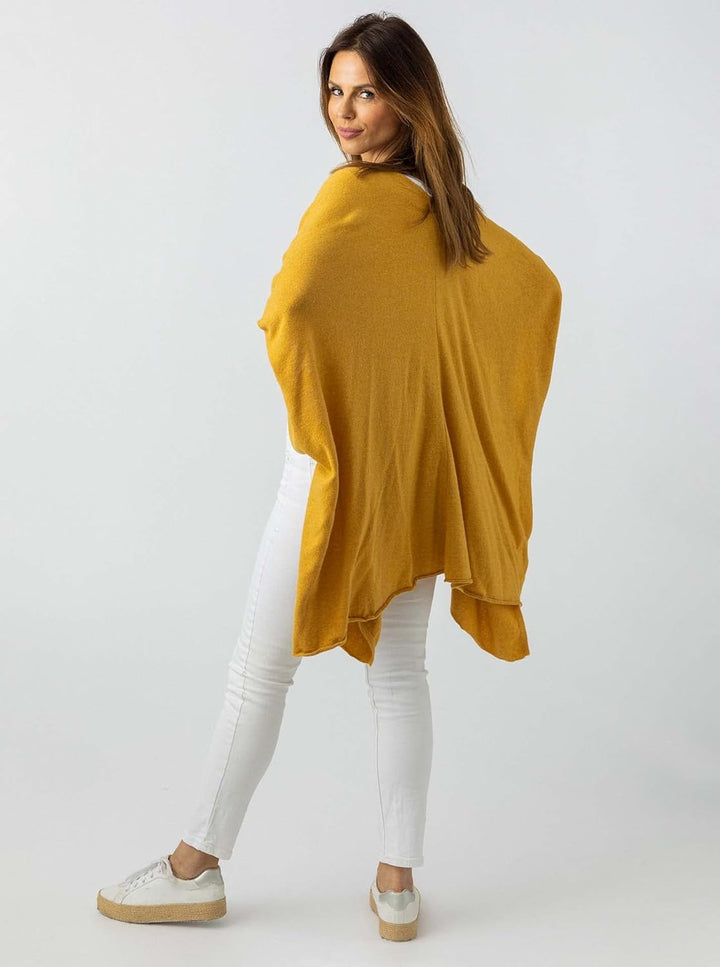 Zwillingsherz Poncho-Schal mit Kaschmir - Hochwertiges Cape für Damen - XXL Umhängetuch und Tunika m