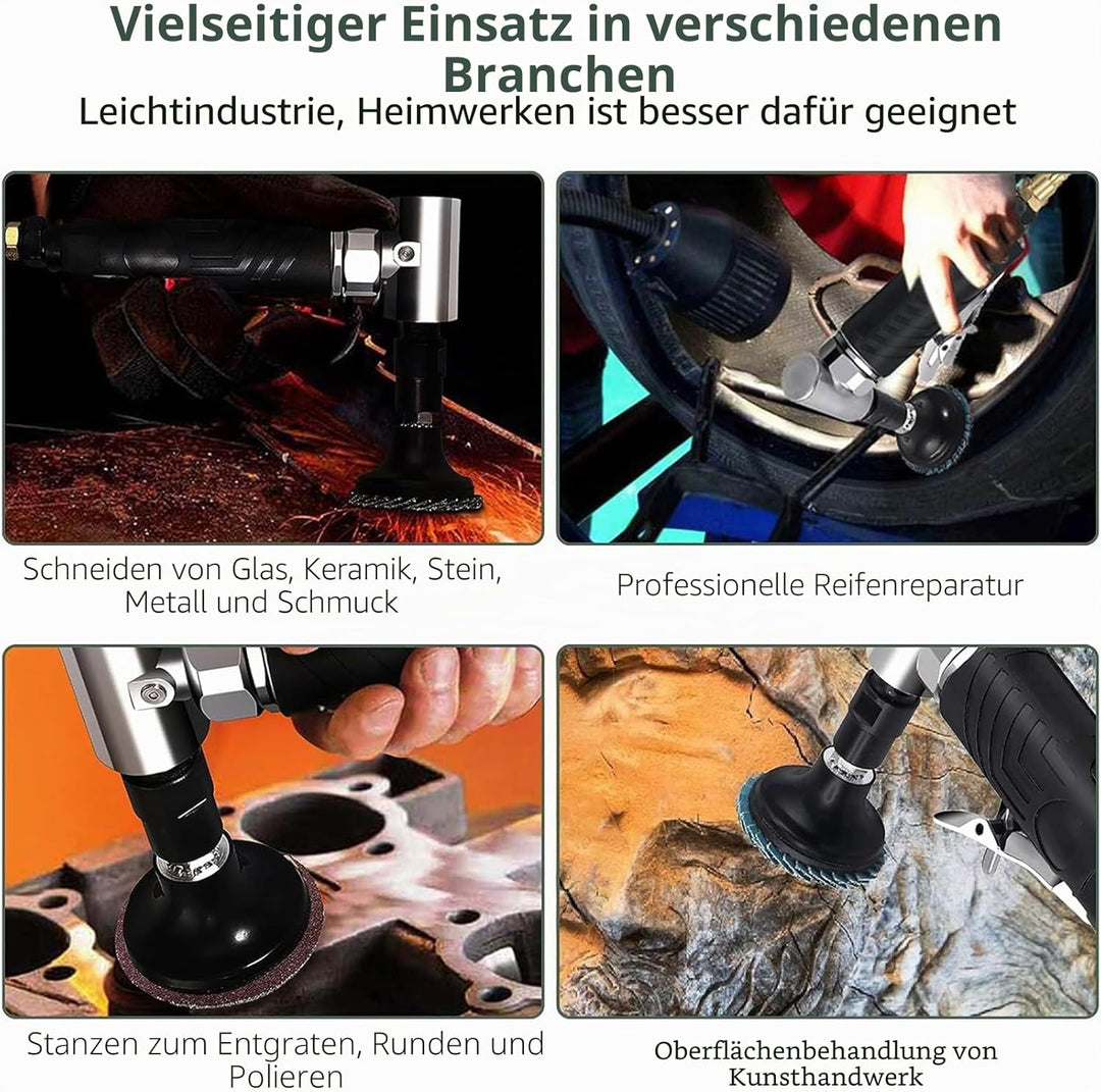 EYPINS Druckluftschleifer Set, Druckluft Winkelschleifer mit Schutzhülle Stabschleifer Gesenkschleif