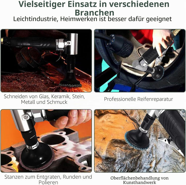 EYPINS Druckluftschleifer Set, Druckluft Winkelschleifer mit Schutzhülle Stabschleifer Gesenkschleif