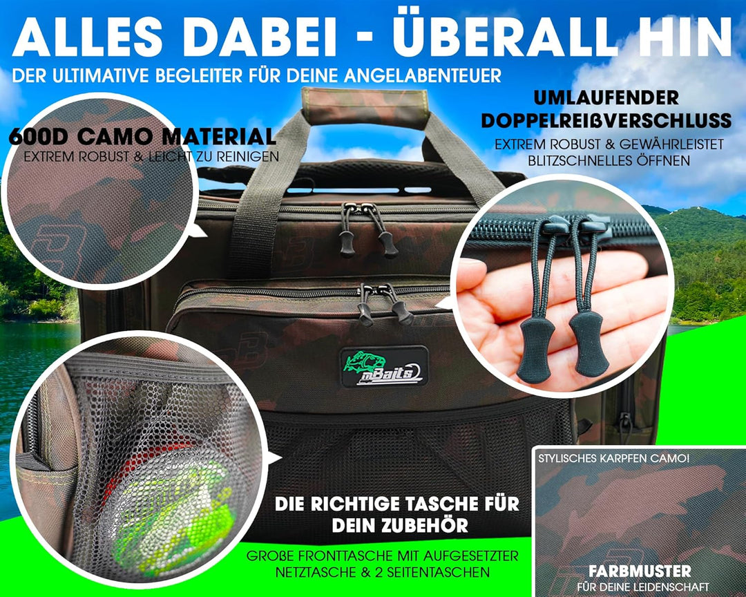 Angel-Berger Carryall Karpfentasche Angeltasche 60 x 33 x 30cm, 60 x 33 x 30cm