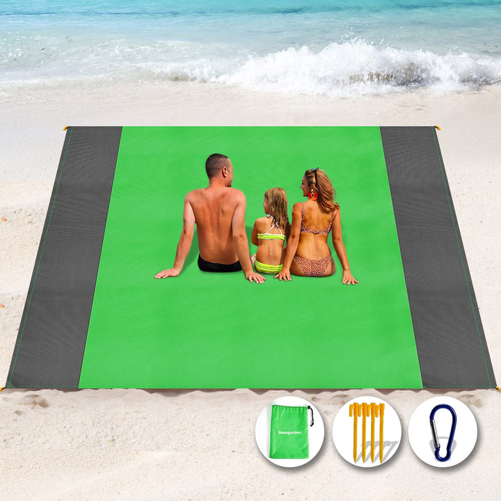 Stranddecke Super Gross 275cm x 300cm für Strandurlaub Reisen Camping, Leicht und Tragbar, Schnelltr