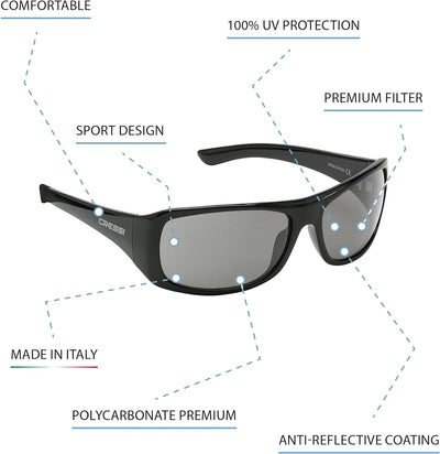 Cressi Italienisch-Sonnenbrille-Qualität - Verschiedene Modelle / Farben - Polarized / Anti-Glare mi