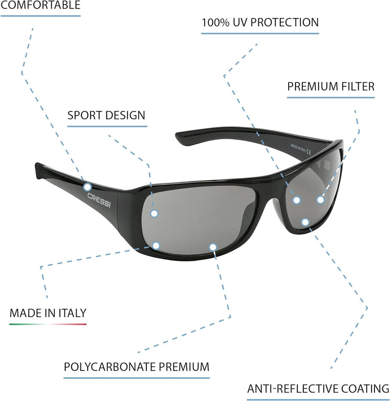 Cressi Italienisch-Sonnenbrille-Qualität - Verschiedene Modelle / Farben - Polarized / Anti-Glare mi