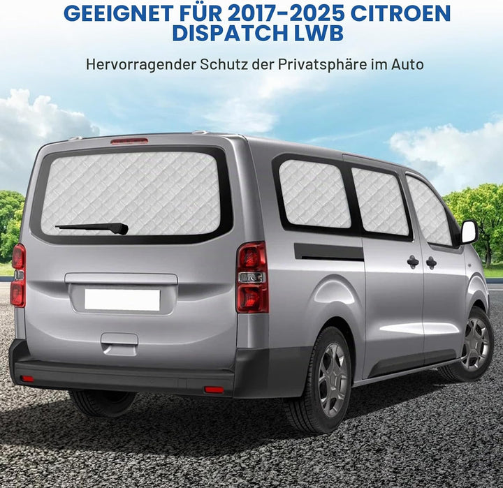 Thermomatte Fahrerhaus Innen Kompatibel mit 2017-2026 Citroen Dispatch, 8PCS LWB Faltbare Sonnenschu