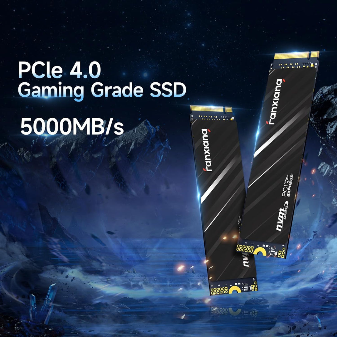 fanxiang NVMe SSD 1TB, M.2 PCIe Gen4x4 Gaming Solid State Drive, 4750 MB/s Lesen, 2850 MB/s Schreibe