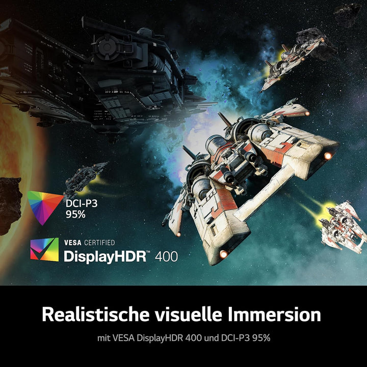 LG Ultragear 16:9 UHD Gaming Monitor 27GR93U-B - 27 Zoll, IPS-Display, HDR10, AMD FreeSync, Grau/Sch