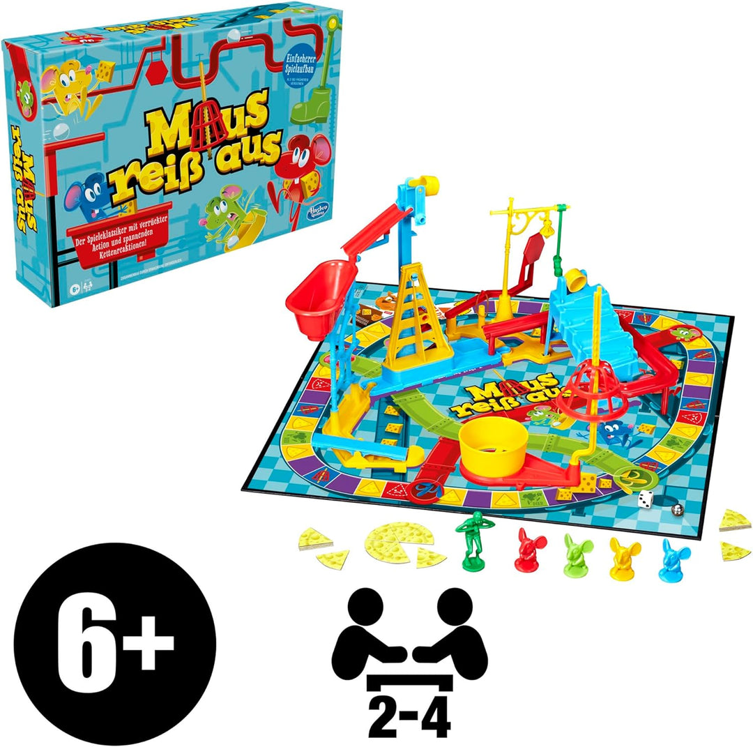 Maus reiss aus, Familienspiel für 2 bis 4 Spieler, klassischer Mulitplayer Brettspiel mit einfachem