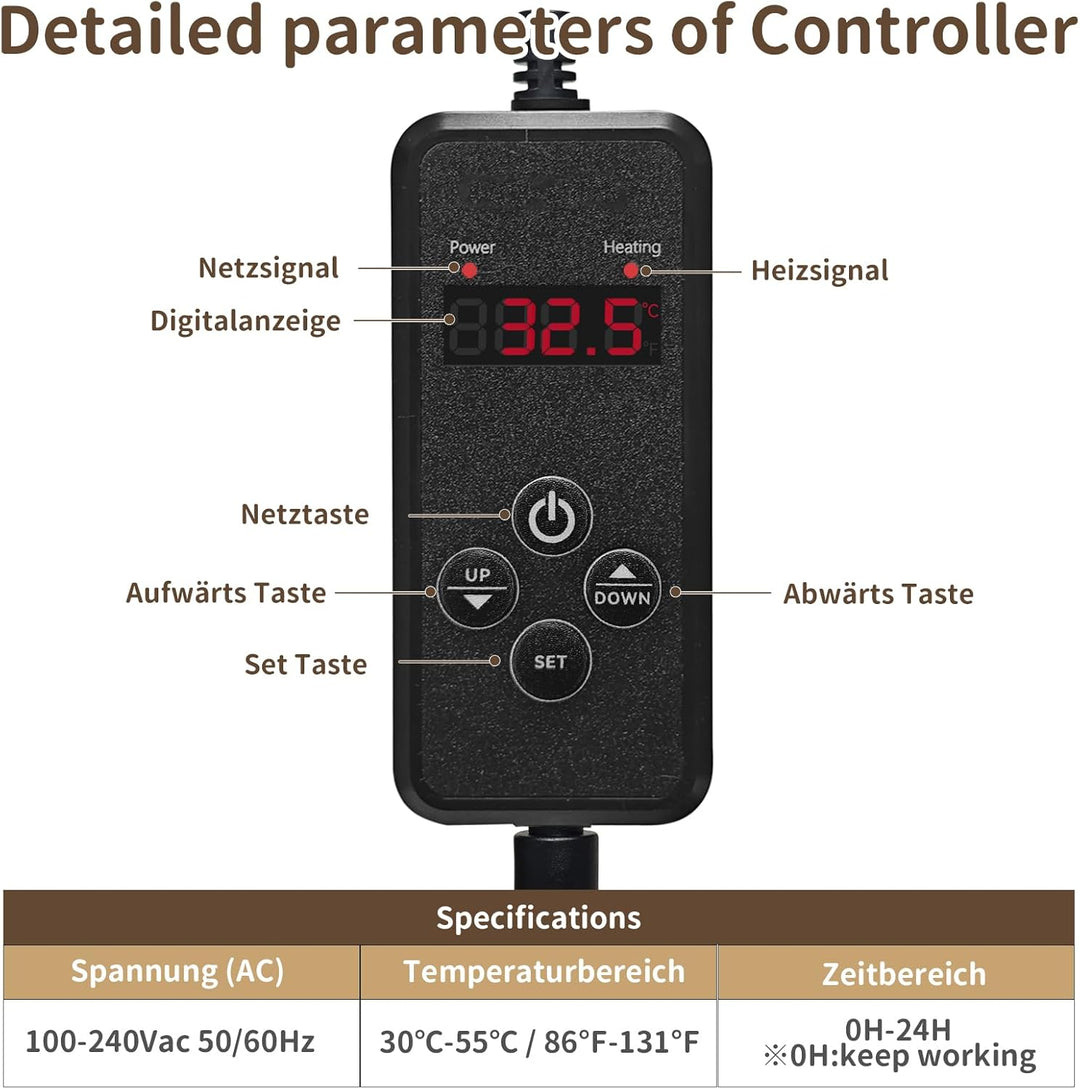 NAMOTEK Heizdecke für Haustiere - Temperatur & Timer einstellbar, wasserdichte Wärmematte mit kaufes