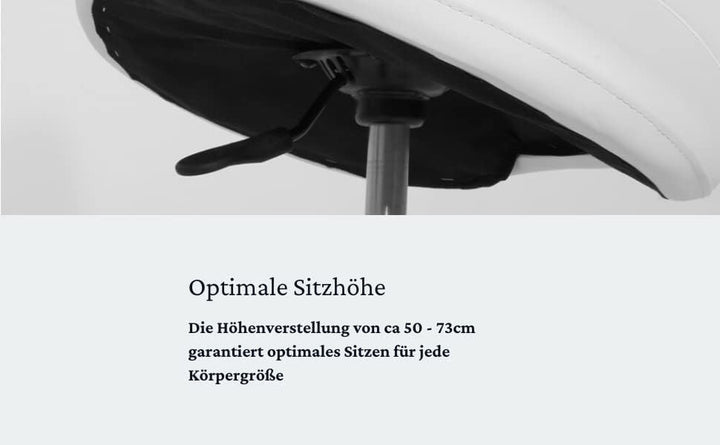 Sattelhocker - Extra breiter Sattelsuhl - Drehhocker Arbeitshocker Rollhocker mit Sattelsitz für Bür