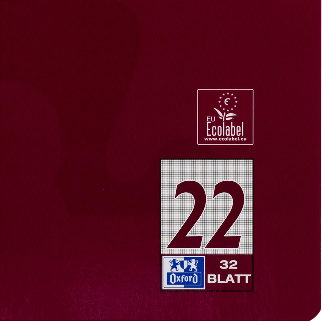 Oxford Schulheft A4, 32 Blatt, Lineatur 22, kariert, 10 Stück 10 Stück Lineatur 22 - kariert, 10 Stü