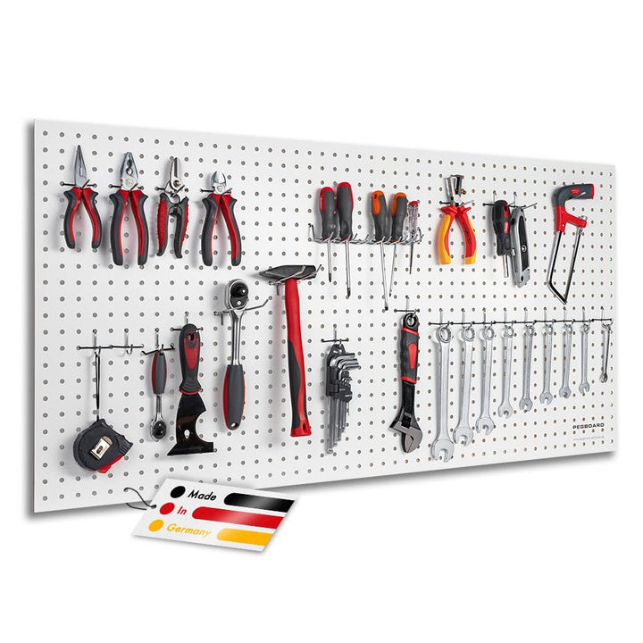 Pegboard 1 St. Werkzeugwand aus Holz (MDF) 120 x 60 x 0,5 cm - Lochung Ø7 mm Lochabstand 25,4 mm - w
