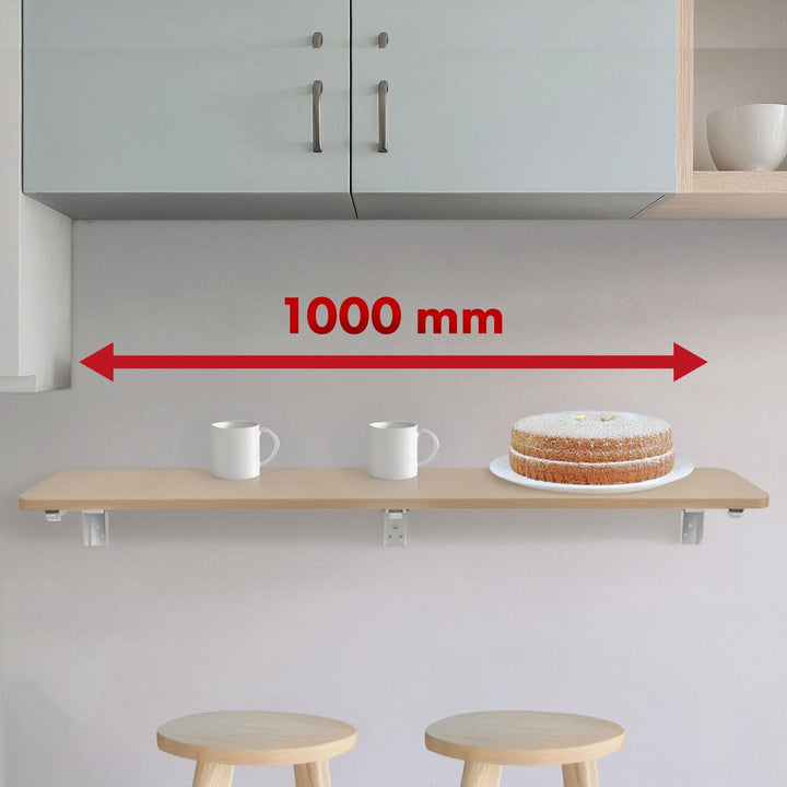 Maclean MC-128 Faltbares Wandregal 100x40 cm, Tragkraft 50 kg, Klapptisch mit Sicherheitsverriegelun