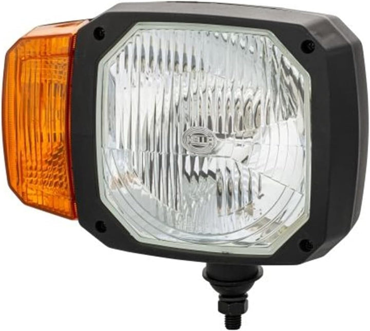HELLA - Halogen-Hauptscheinwerfer - 12V - Einbau - Lichtscheibenfarbe: gelb - Stecker: DEUTSCH Steck