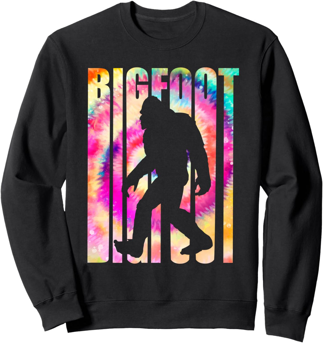 Vintage Retro Style Rainbow Bigfoot Silhouette design Sweatshirt