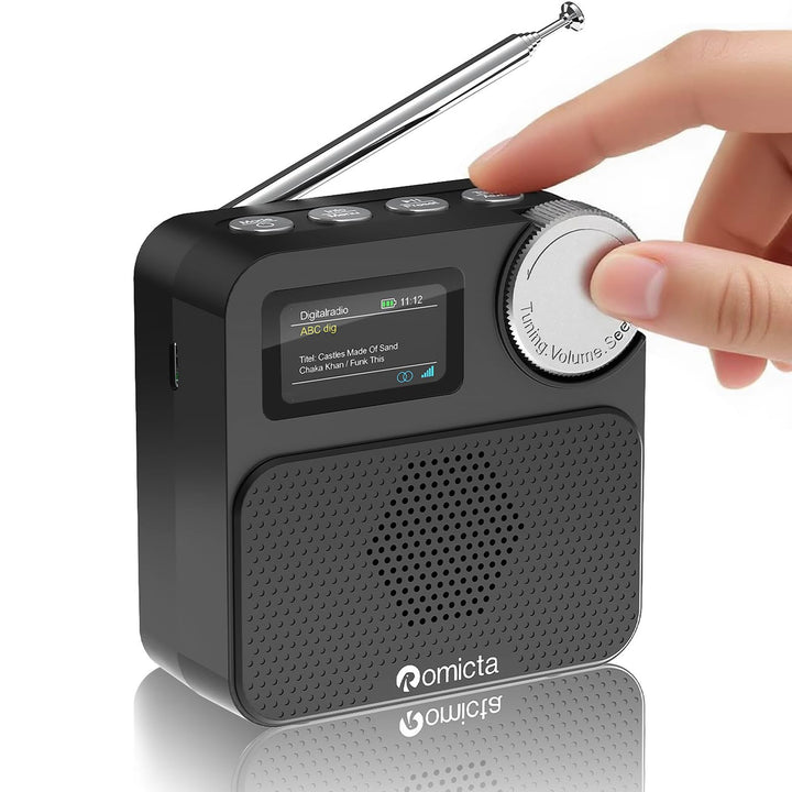 DAB/DAB+ Radio mit Bluetooth 5.0, tragbares Digitalradio mit UKW, Farbdisplay, MicroSD-Karten-Slot,