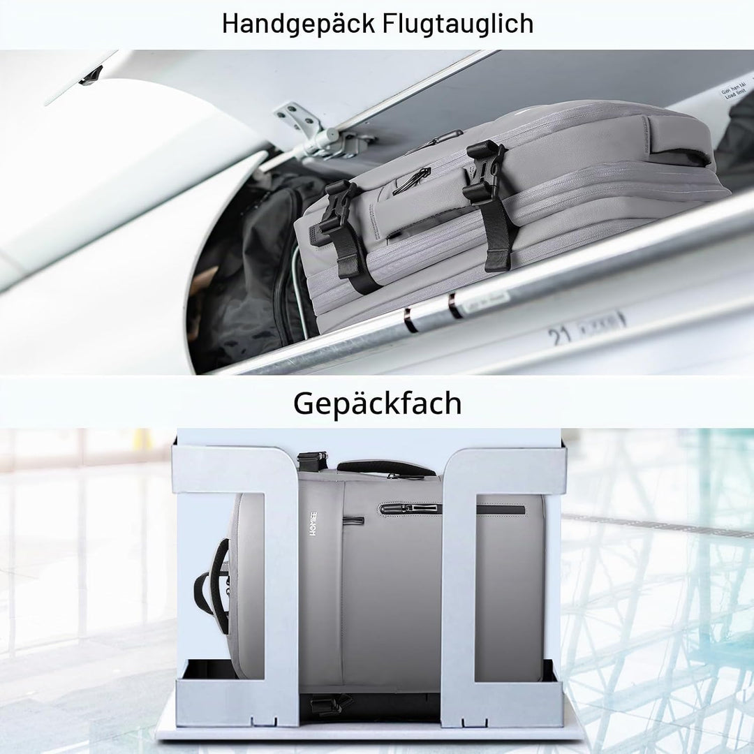HOMIEE Handgepäck Reiserucksack, Supergross Laptop Rucksack Erweiterbar Diebstahlsicher Wasserabweis