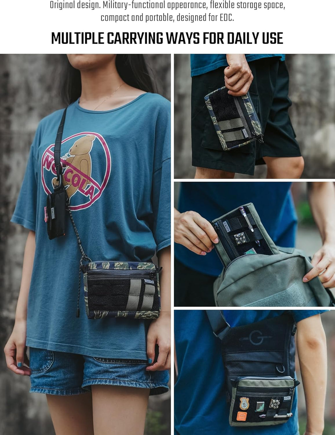 TACTICAL GEEK Molle Tasche Wasserdicht Rucksack Zusatz-Tasche EDC Pouch Multipurpose molle Pouch Uti