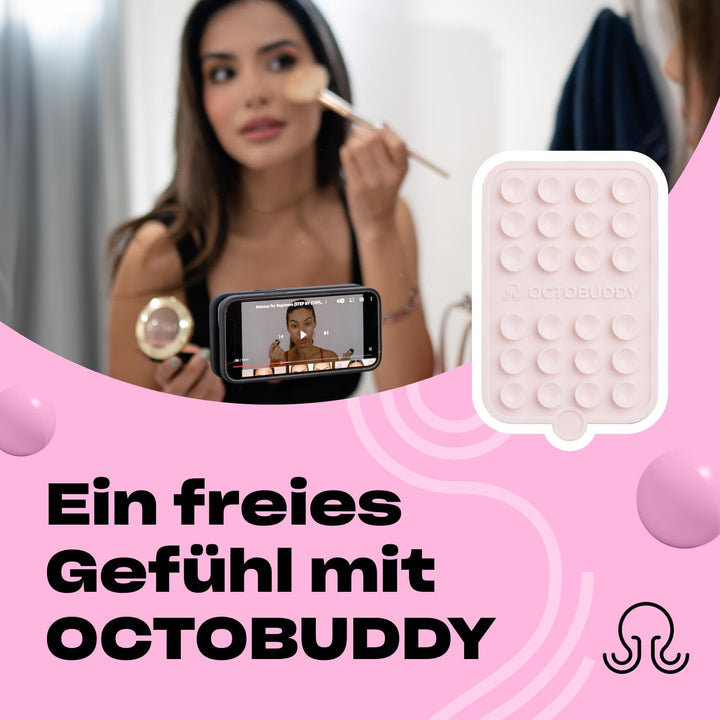OCTOBUDDY Double - doppelseitige Silikon-Saugnapf Halterung fürs Handy - freihändige Saugnapfhalteru