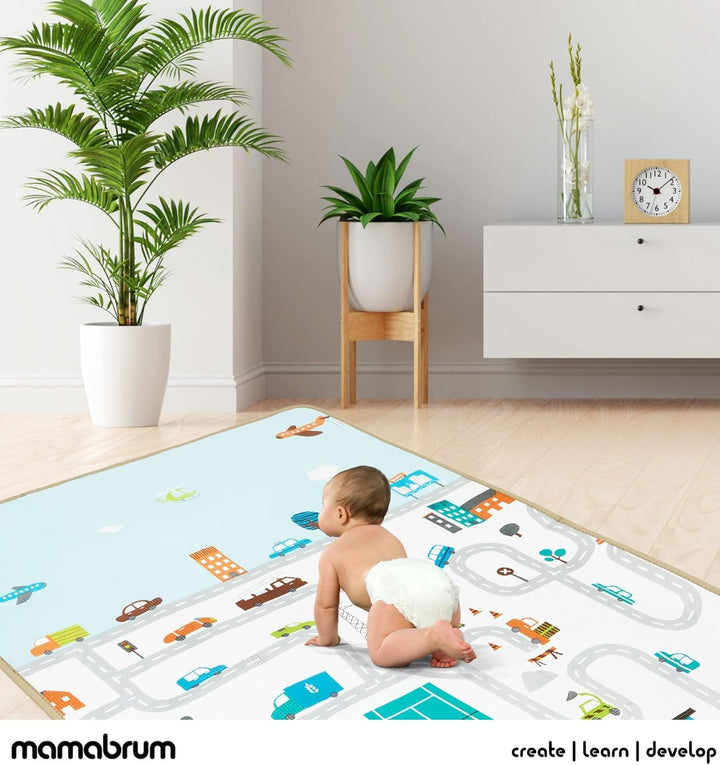 Mamabrum Baby Krabbel Matte Baby Teppich Spielmatte, 120 x 180 x 0.5 cm, ungiftig Bodenmatte Verdick